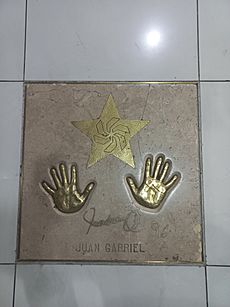 Archivo:Estrella y manos de Juan Gabriel plasmadas en la Plaza de las Estrellas