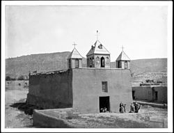 Exterior view of a church at Cibolleta, New Mexico, ca.1898 (CHS-4557).jpg