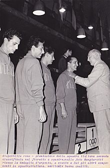 Italian men foil team 1960 Olympics.jpg