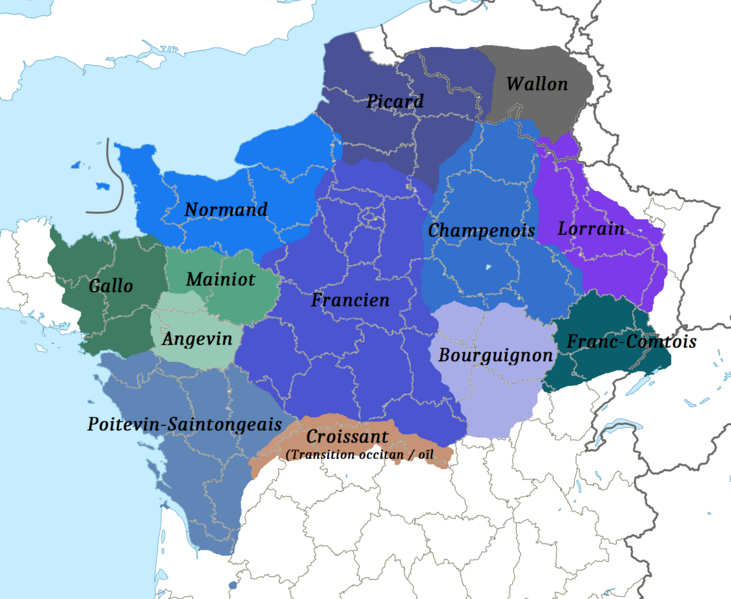 Langues d'oïl et Croissant