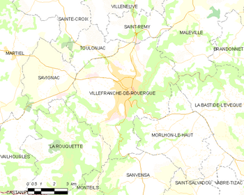 Mapa de la comuna Villefranche-de-Rouergue