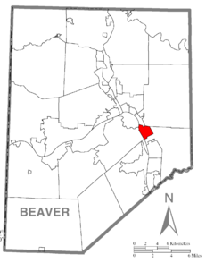 Map of Conway, Beaver County, Pennsylvania Highlighted.png