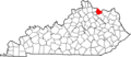 Map of Kentucky highlighting Mason County