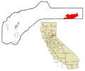 Nevada County California Incorporated and Unincorporated areas Truckee Highlighted