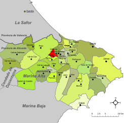Término municipal de Sagra en la comarca de la Marina Alta.