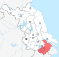 Suzhou locator map in Jiangsu