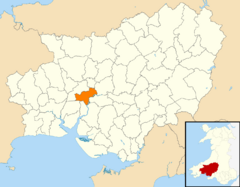 Wales Carmarthenshire Community Carmarthen map.svg