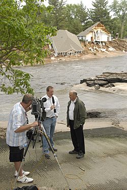 Wisconsin State Governor Jim Doyle interviewed at Lake Delton.jpg