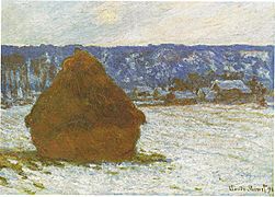 1281 Wheatstack (Snow Effect, Overcast day), 1890-91, 66 x 93 cm, 26 x 36 5-8, The Art Institute of Chicago