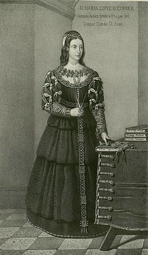 Archivo:1855-1864, Iconografía española, tomo II, Estampa 67, Doña María de Gurrea duquesa de Villahermosa (cropped)