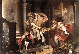 Archivo:Aeneas' Flight from Troy by Federico Barocci