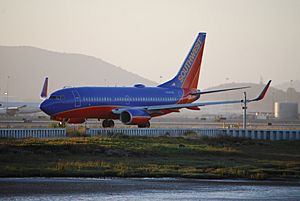 Archivo:Boeing 737-700, Southwest Airlines, waiting to take off. SFO (7719536376)