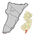 Cape May County New Jersey Incorporated and Unincorporated areas Cape May Point Highlighted