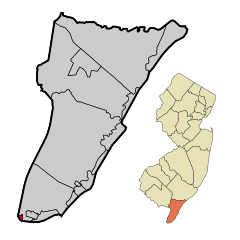 Cape May County New Jersey Incorporated and Unincorporated areas Cape May Point Highlighted.svg