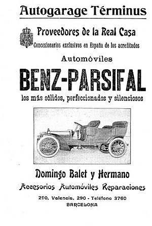 Archivo:Cartel original del Autogarage Términus publicado el 14.08.1904