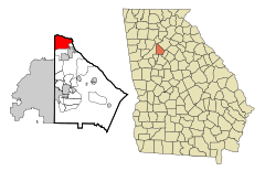 DeKalb County Georgia Incorporated and Unincorporated areas Dunwoody Highlighted.svg