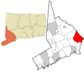 Fairfield County Connecticut incorporated and unincorporated areas Shelton highlighted