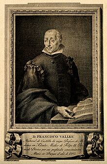Francisco Valles. Reproduction of line engraving by M. Alleg Wellcome V0005966.jpg