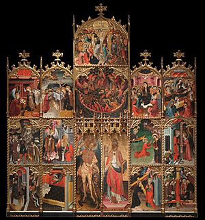 Archivo:Jaume Cirera - Altarpiece of Saint Michael and Saint Peter - Google Art Project