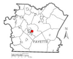 Map of East Uniontown, Fayette County, Pennsylvania Highlighted.png