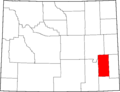 Map of Wyoming highlighting Platte County
