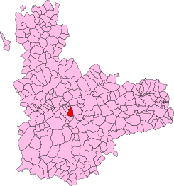 Extensión del término municipal dentro de la provincia de Valladolid.