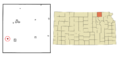 Marshall County Kansas Incorporated and Unincorporated areas Waterville Highlighted