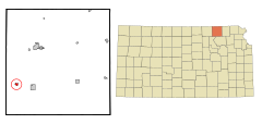 Marshall County Kansas Incorporated and Unincorporated areas Waterville Highlighted.svg