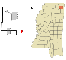 Prentiss County Mississippi Incorporated and Unincorporated areas Marietta Highlighted.svg