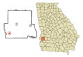 Randolph County Georgia Incorporated and Unincorporated areas Coleman Highlighted