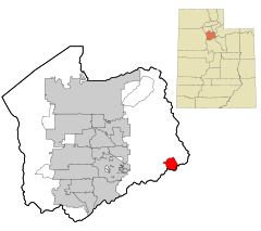 Salt Lake County Utah incorporated and unincorporated areas Alta highlighted.svg