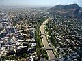 Santiago de Chile from Gran torre Santiago, Mapocho river