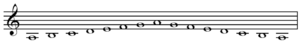 Archivo:A natural minor scale ascending and descending