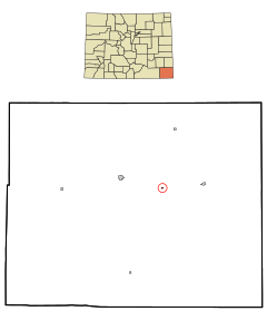 Baca County Colorado Incorporated and Unincorporated areas Vilas Highlighted.svg
