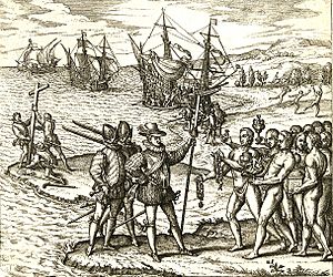 Archivo:Columbus landing on Hispaniola
