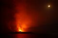 Eruption of Jabal al-Tair Island at night