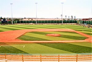 Archivo:Estadio de béisbol Joe Laveist, en San Nicolaas (este de Aruba)