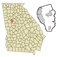 Fayette County Georgia Incorporated and Unincorporated areas Woolsey Highlighted.svg
