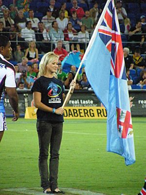 Archivo:Fiji flag bearer