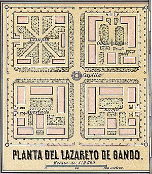 Archivo:Gando Pesthouse (lazareto) Old Map of 1896 Gran Canaria