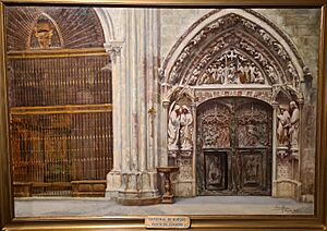 Archivo:Luis Manero Miguel, 'Puerta del claustro de la catedral', Fundación Cajacírculo