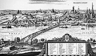 Archivo:Mainz Südteil mit Schiffbrücke 1648 Merian