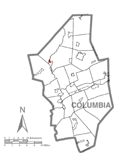 Map of Iola, Columbia County, Pennsylvania Highlighted.png