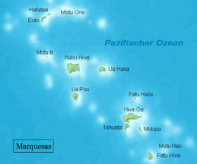 Mapa de las islas Marquesas