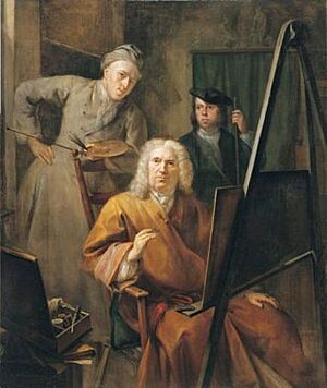 Archivo:Portrait of Cornelis van Lill his son and the painter, Aert Schouman (1735)