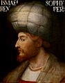 Portrait of Shah Ismail I. Inscribed "Ismael Sophy Rex Pers". Painted by Cristofano dell'Altissimo, dated 1552-1568