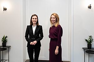 Archivo:Prime Minister Sanna Marin meets the Estonian Prime Minister Kaja Kallas in Helsinki 4.10.2021 (51550103499)