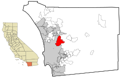 San Diego County California Incorporated and Unincorporated areas Poway Highlighted.svg