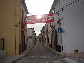 Pancarta del BLOC durant la campanya electoral a Benigembla.