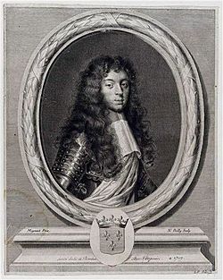 Archivo:Undated engraving of Henri Jules de Bourbon, Prince of Condé by Nicolas Poilly le Jeune after Mignard